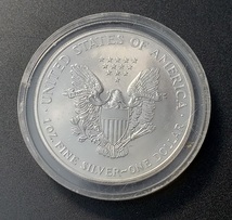 希少 1999年 ウォーキングリバティ 銀貨 カラーコイン イーグル 1ドル 1oz 純銀 FINE SILVER_画像6