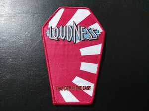 LOUDNESS 刺繍パッチ ワッペン thunder in the east coffin shape 赤枠 ラウドネス / iron maiden metallica slayer judas priest venom