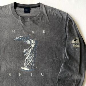 80s NIKE 紺タグ 勝利の女神 ニケ × AIR EPIC 長袖 Tシャツ M 黒 USA製 ビンテージ 80年代 ナイキ エアエピック オリジナル ヴィンテージ