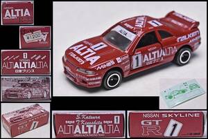 【TOMY トミカ】 NISSAN スカイライン GT-R R33（赤）ALTIA FALKENモデル 1/60スケール ミニカーショップ ADO COMPANY 別注品 限定品