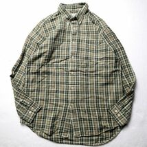 90's 00's ギャップ GAP チェック ラミー レーヨンシャツ (L) 茶×緑系 オールド 旧タグ 90年代 00年代 白タグ_画像2