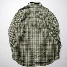 90's 00's ギャップ GAP チェック ラミー レーヨンシャツ (L) 茶×緑系 オールド 旧タグ 90年代 00年代 白タグ_画像3