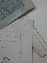 フランスアンティーク 設計図 6枚セット 19世紀 1867年 印刷 建築家 図面 設計士 建物 デザイン画 紙もの レア 額装 PARIS　7054_画像9
