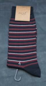 【新品】サイズ:ONE SIZE J.CREW ジェイクルー Striped dress socks ソックス ストライプ柄 NAVY/BURGUNDY 2