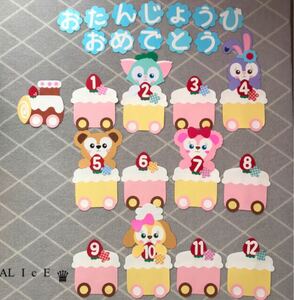 ま〜様専用*お誕生表*スィーツ列車*壁面飾り