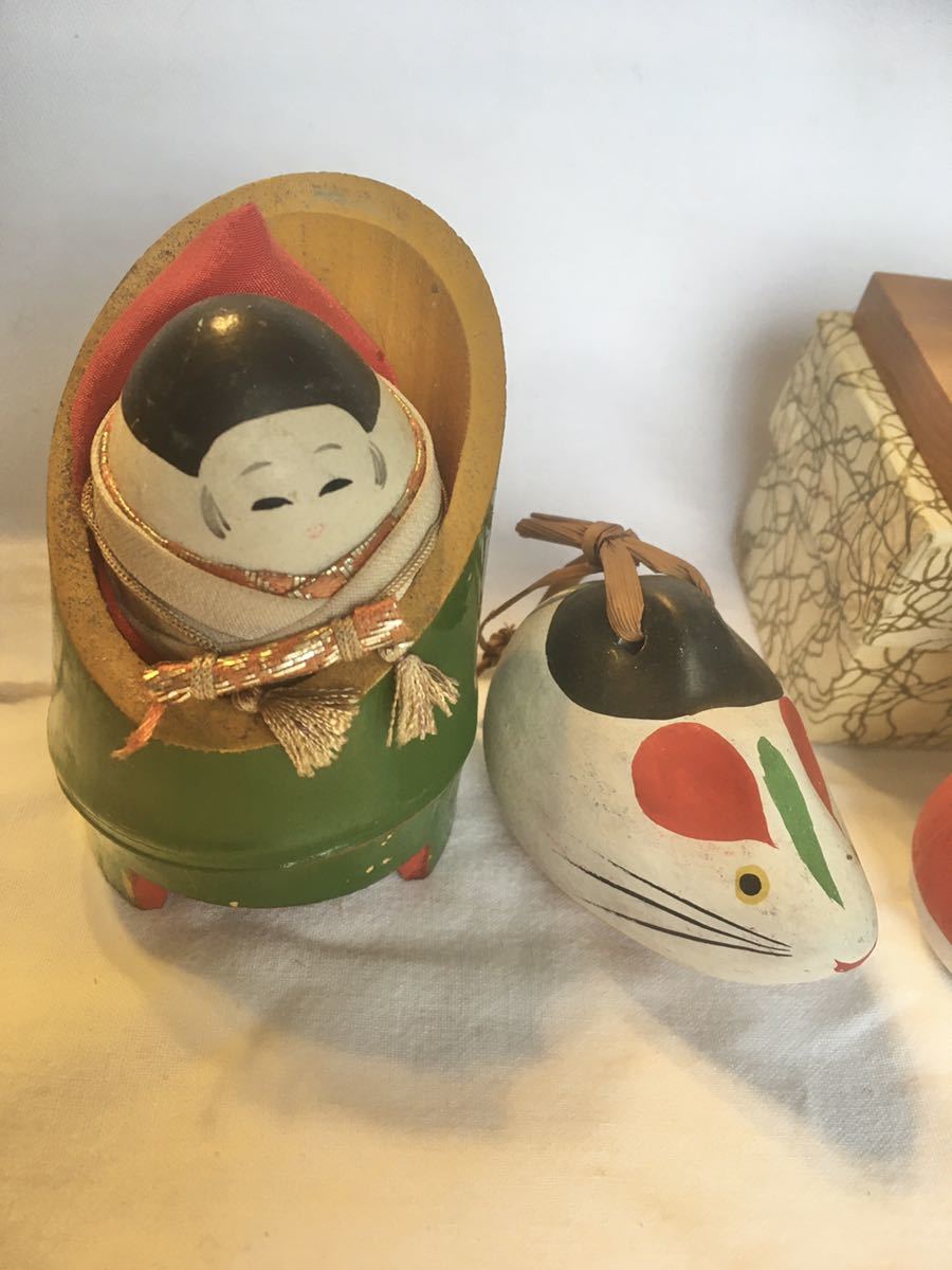 昭和レトロ土鈴郷土玩具置物伝統工芸民芸品かぐや姫ネズミツル馬辰牛