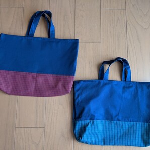 レッスンバッグ 濃紺 赤チェック 緑チェック 受験 入園グッズ