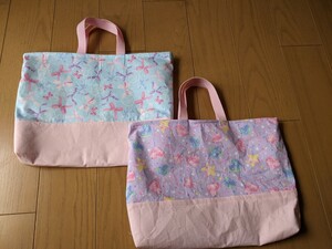 ハンドメイド レッスンバッグ 絵本バッグ ゆめかわいい柄 入学準備 入学準備 ゆめかわ オックス生地
