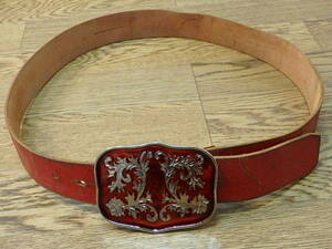 s103k used belt BRAVE red book leather men's leather belt 0215-5