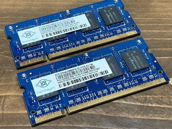 ノートPCメモリーNANYA PC2-5300 512MB 2枚