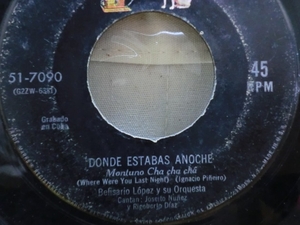 ☆ 試聴可 / CUBA / キューバ / 45'S / BELISARIO LOPEZ Y SU ORQ / RCA VICTOR 51-7090 / IGNACIO PINEIRO / イグナシオ　ピニェーロ