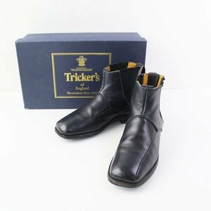 Tricker's トリッカーズ JACK collection サイドゴア レザー ショートブーツ 4/-ダークネイビー インディゴ 22.0cm【2400011995018】