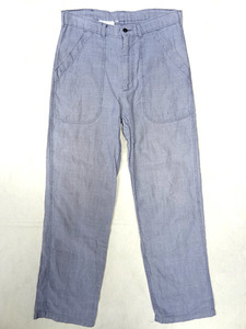  Vintage rare rare article US military navy the US armed forces car n blur - utility Baker pants ta long zipper deck NAVY blue sea 