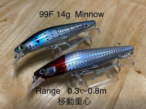 99F 14g Minnow コノシロ/レッドヘッド