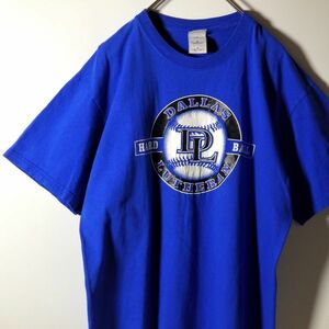 US古着 ダラス ベースボール チーム Tシャツ 青 Mサイズ フロントプリント