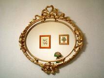 ◆イタリア製◆リボンミラーゴールド/壁掛け鏡/ミラー/IER493GL_画像1