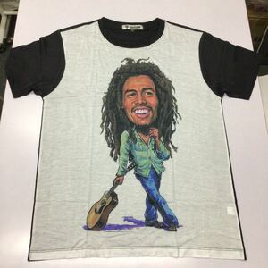 DBR5B. イラストTシャツ Lサイズ　Bob Marley ボブマーリー　バンドTシャツ