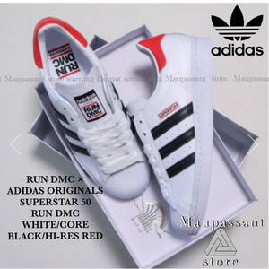 RUN D.M.C × SUPERSTAR 50 "WHITE" FX7616 （クラウドホワイト/コアブラック/ハイレゾレッド）