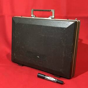 A2303 retro * attache case type radio cassette player. case only black CROWN BUSITTACHE made in Japan model CRC-9950F approximately 42×32×10.