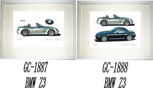 GC-1887 BMW Z3・GC-1888 BMW Z3限定版画300部 直筆サイン有 額装済●作家 平右ヱ門 希望ナンバーをお選びください。