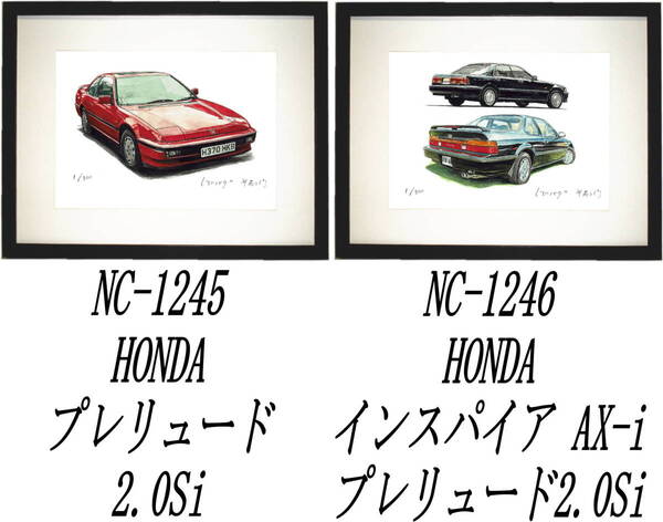 NC-1245ホンダプレリュード・NC-1246インスパイア/プレリュード限定版画300部サイン有額装済●作家 平右ヱ門 希望ナンバーをお選びください