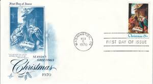 [FDC] Christmas stamp (2)(1970 year )( America ) t2035