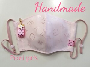 立体インナー ノーブランド モノグラム柄 ハンドメイド パールピンク ゴムストッパー付き