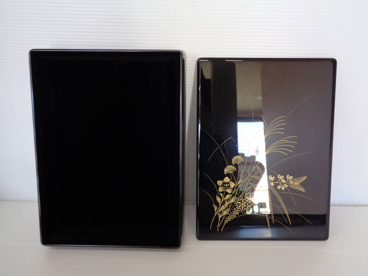 輪島塗り 硯箱 文箱 仕切り付き 木製 木製漆器 漆芸 漆器 工芸品 漆 ×2 2025年最新】Yahoo!オークション -輪島塗 文箱の中古品・新品