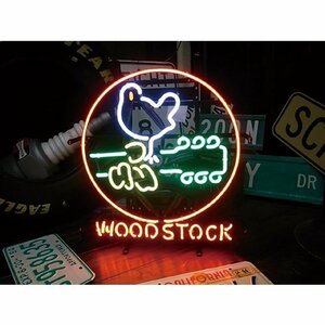 新品　WOODSTOCK ウッドストック　ネオンサイン　NEON ライト 看板　世田谷ベース　インテリア　バンド　ギター　グレイトフルデッド