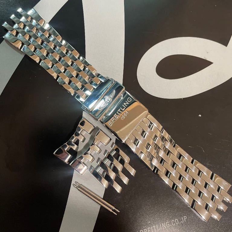 ブライトリング 純正 7連ベルト ステンレス 24mm