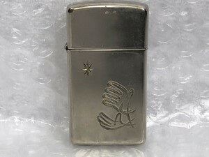 □■ SLIM Zippo 拍手 刻印 HAND OF THE CREATION スリム ジッポー ライター ■ I ZIPPO 02 2002年 9月製 ■□ ★ 星 star