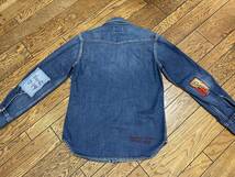 A1288 リーバイス Levi's◆デニム ウエスタンシャツ 濃紺 メンズM ワッペン ビンテージ_画像2