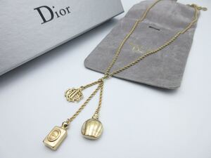 【希少】Christian Dior ネックレス 香水瓶 ロゴ クリスチャン ディオール ヴィンテージ アクセサリー レディース cr-17-f21-1