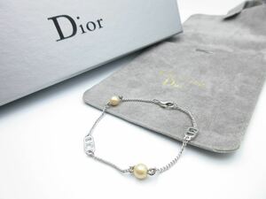 【レア】Christian Dior ブレスレット CD ロゴ クリスチャン ディオール ヴィンテージ レディース 結婚式 シルバーカラー cr-15-f6-9e