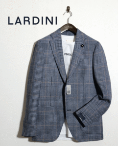 直販超高品質 LARDINI テーラードジャケット 高級カシミヤ混 ブートニエール チェック柄 テーラードジャケット