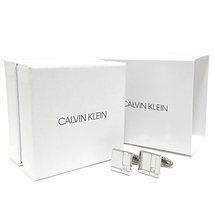 【ckc3】新品　CALVIN KLEIN カルバンクライン　カフス　カフリンクス　シルバー×クリアストーン_画像1