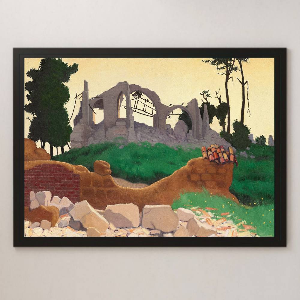 Felix Vallotton's Church of Suan Painting Art Glossy Poster A3 Bar Cafe Classic Interior Landscape France Cathedral Ruins, residence, interior, others