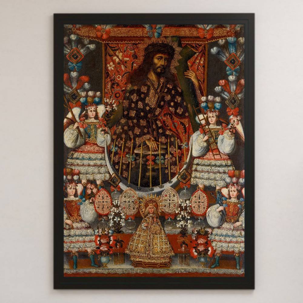 堕落之王绘画艺术光面海报 A3 酒吧咖啡馆经典室内宗教绘画图标基督十字架圣经精神, 住宅, 内部的, 其他的