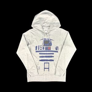 新品 ビッグ プリント & 大きい オーバーサイズ XXL XXXL対応 STAR WARS スターウォーズ R2-D2 SF ジップアップ パーカー Tシャツ ロンT 可