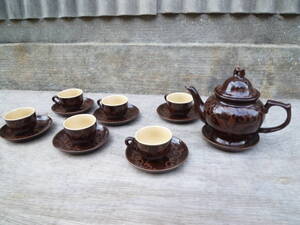 M7599 Vintage старый ba коричневый n. Вьетнам керамика teapot cup блюдце SET aaa ceramics battrang Yupack 80 размер (0303)