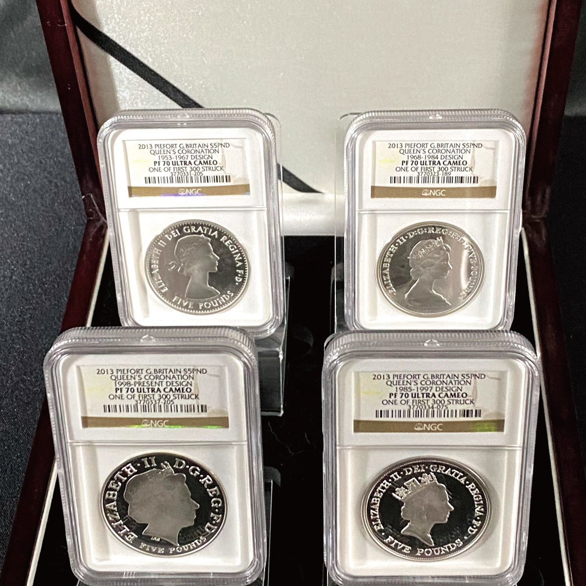 通販 最高鑑定 ピエフォー 英国 エリザベス 1985-97デザイン 銀貨