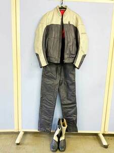 BMW original leather coveralls ( separate . possible ) 80 period leather shoes . set super valuable goods 