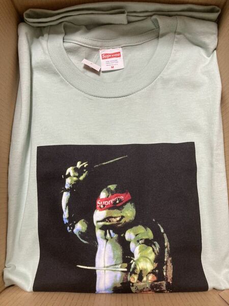 送料無料 新品 M Supreme Raphael Tee Pale Aqua シュプリーム Ｔシャツ　ラファエル　タートルズ