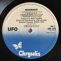 UFO「MISDEMEANOR」UK ORIGINAL CHRYSALIS CHR 1518 '85 _画像5