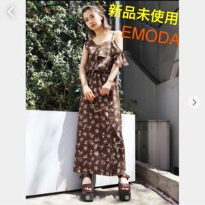 【新品未使用】EMODA エモダ　ワンショルダー　 ワンピース　ロングワンピース　花柄　花柄ワンピース