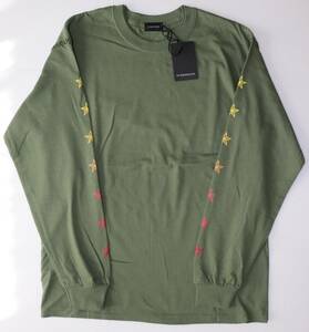 定価16000 新品 本物 OVERDESIGN トップス スウェット DOUBLE L/S &#34;SUNSET STAR&#34; P19042330LS L オーバーデザイン 1036