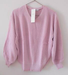 [ new goods ]Te chichi lady's knitted . volume pull over free size pink CAN