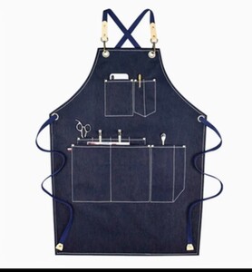 outdoor apron*夏のキャンバス作業エプロンデニムバージョン アウトドア DIY 理髪 美容師 花屋 バリスタ ブルー