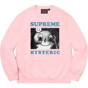 Supreme HYSTERIC GLAMOUR Crewneckシュプリーム ヒステリックグラマー スウェット トレーナ Light Pink ライトピンク M