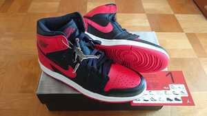 2001年復刻 NIKE AIR JORDAN 1 RETRO BRED 2001 ナイキ エアジョーダン1 レトロ ブレッド 黒赤 27.0 US9 国内正規